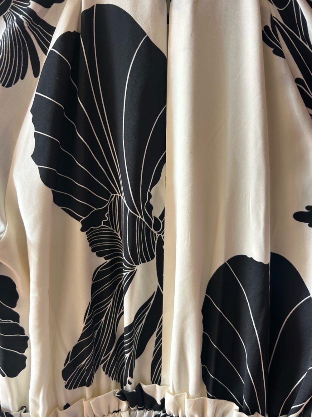 Express Black & White Floral Tiered Maxi Dress with V-Neck - Picture 3 of 7